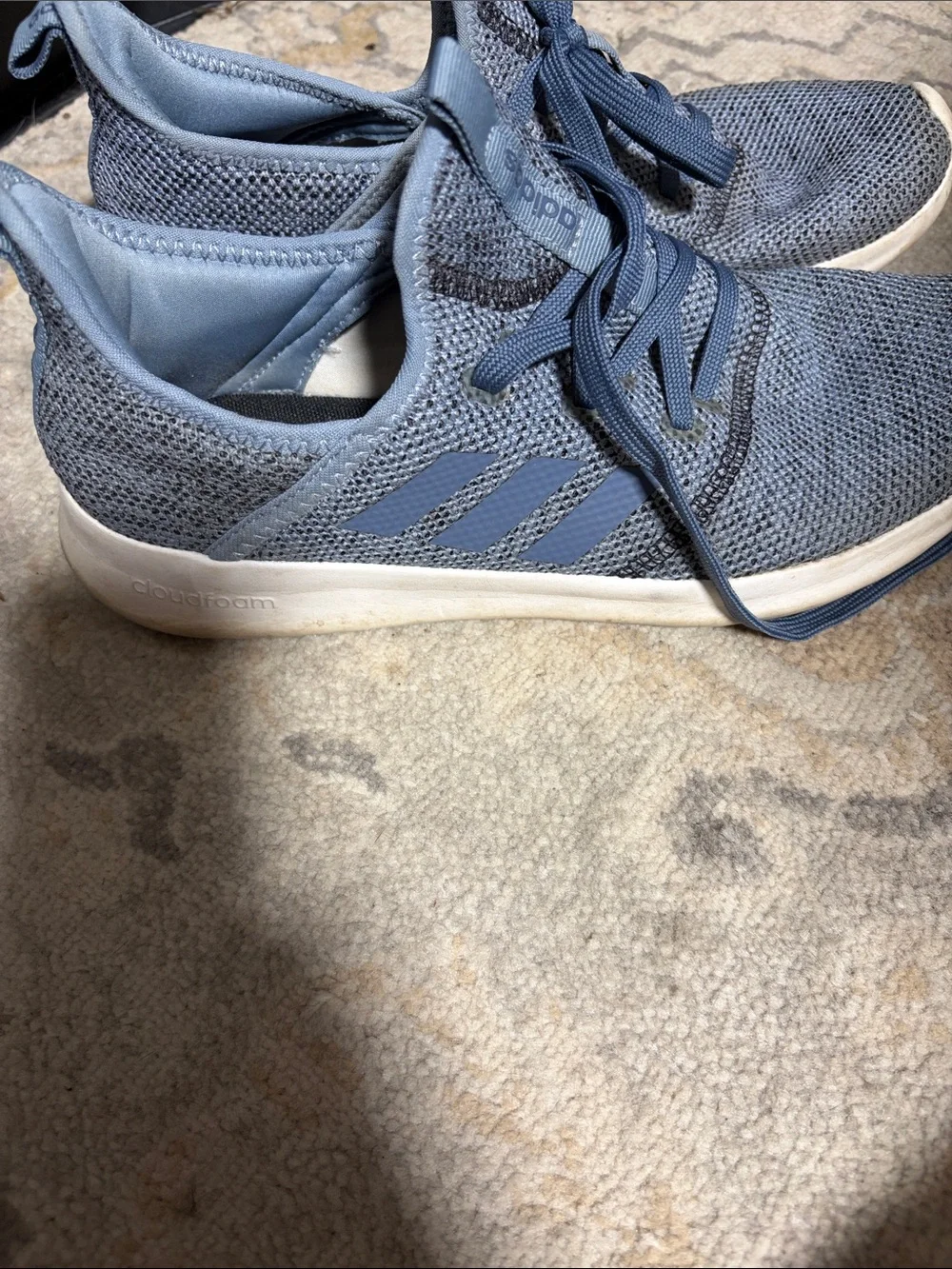 adidas Light Blue Knit Lace-Up Slip-On Sneakers